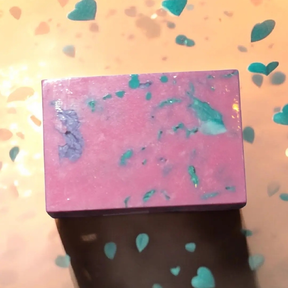 Pink and Teal Handmade Soap